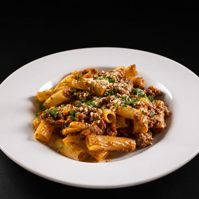 Rigatoni Bolognese.