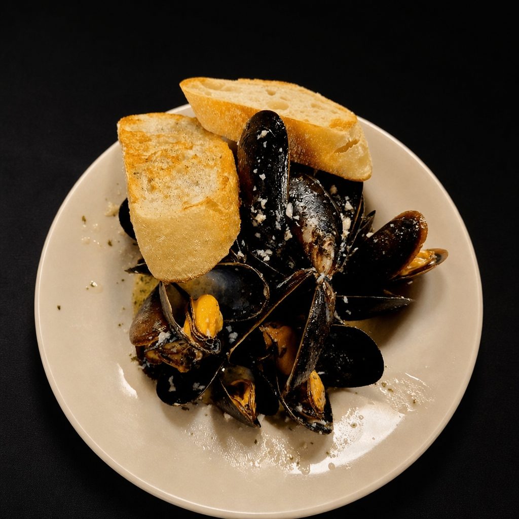 Steamed Mussels.